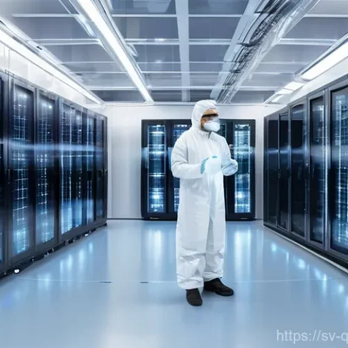 Home 26 양자컴퓨팅의 환경적 영향 - **Prompt:** "A futuristic, ultra-energy-efficient quantum computing data center. The scene features ...