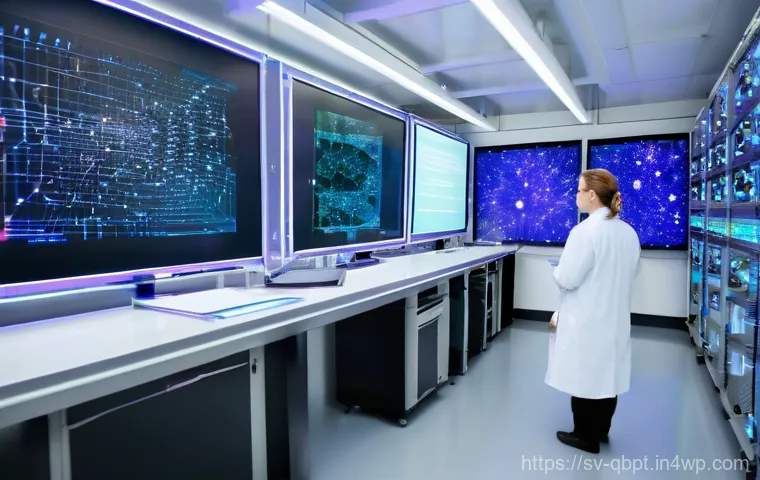 양자 기술과 에너지 절약 기술의 융합 - **Prompt:** A futuristic, pristine quantum research laboratory at Chalmers University in Gothenburg,...